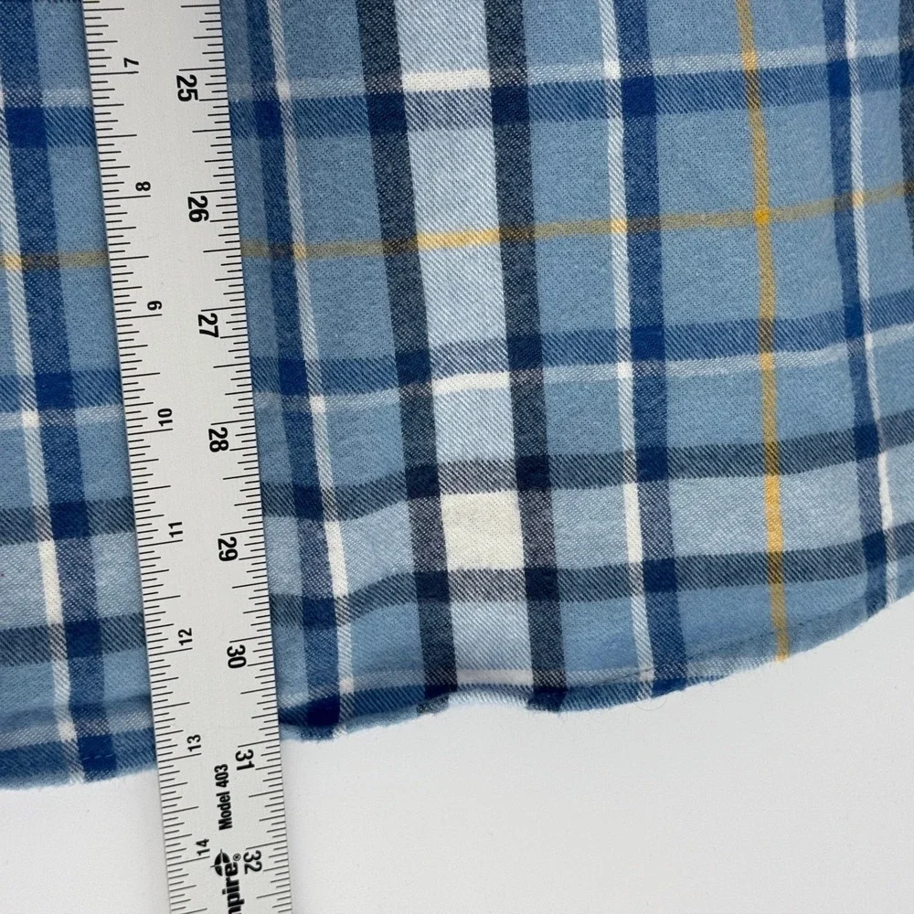 LLBean Flannel Shirt Mens XL Reg Traditional Fit Plaid  Long Sleeve‎ Cotton Blue